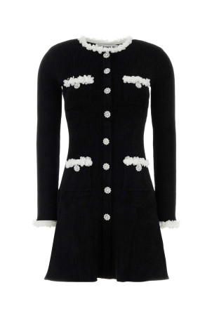 Black chenille mini dress Black SELF PORTRAIT (AW26099SB)