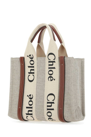 Multicolor fabric small Woody shopping bag CHLOE (CHC22AS397I26)