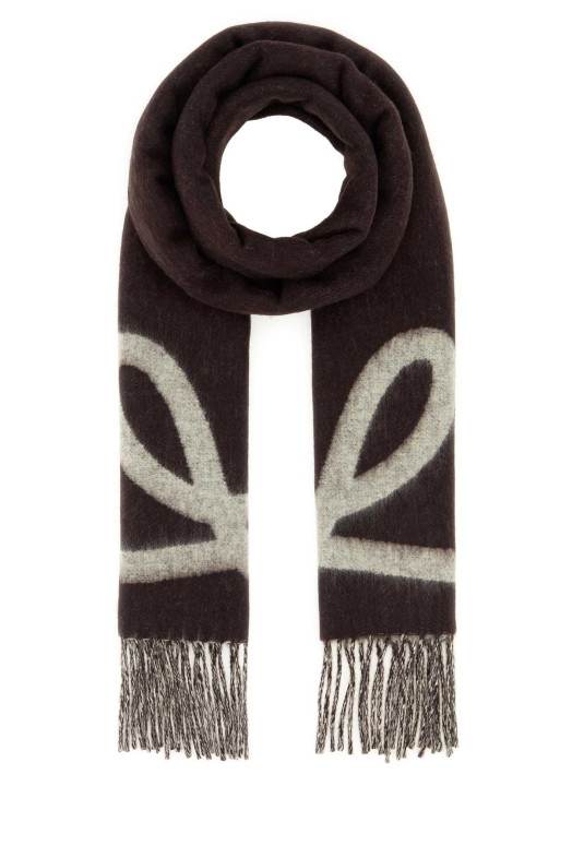 Brown wool blend scarf LOEWE (FSA4SS1W15)