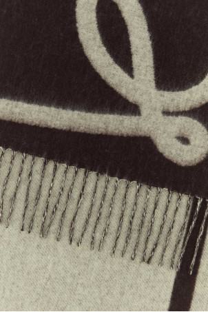 Brown wool blend scarf LOEWE (FSA4SS1W15)