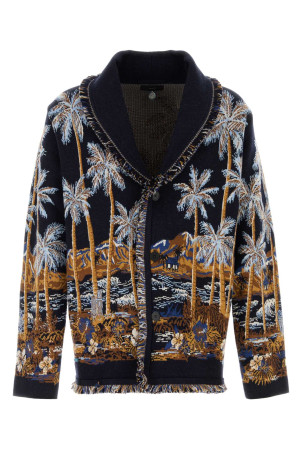 Embroidered wool blend Diamond Head cardigan ALANUI (LMHB039E26KNI0034684)