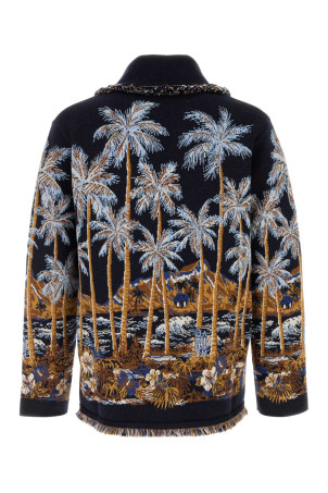 Embroidered wool blend Diamond Head cardigan ALANUI (LMHB039E26KNI0034684)