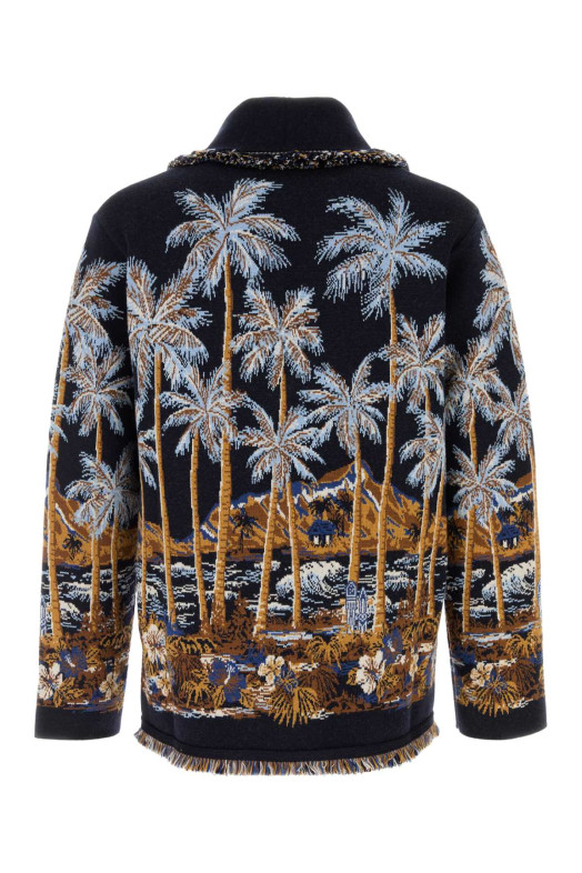 Embroidered wool blend Diamond Head cardigan ALANUI (LMHB039E26KNI0034684)