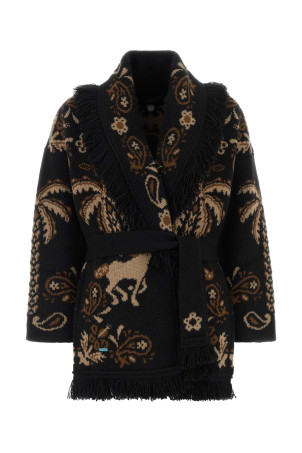 Embroidered wool blend Island Roots cardigan ALANUI (LWHB064E26KNI0031061)