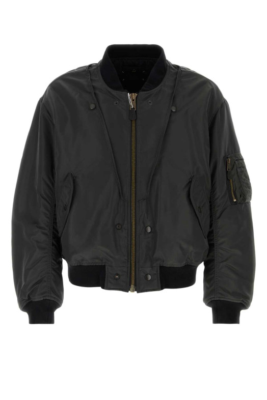 Charcoal nylon blend bomber jacket MAISON MARGIELA (S50AM0662M35923)