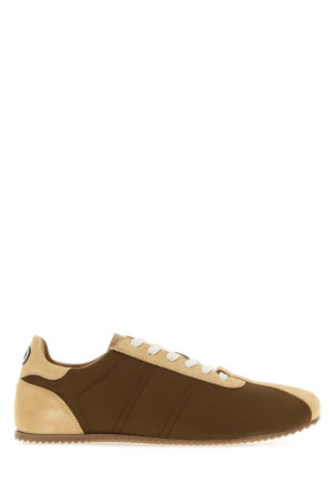 Two-tone suede and fabric sneakers Gray AMI (USN510AW0038)