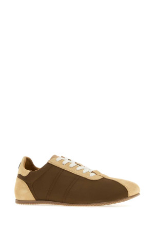 Two-tone suede and fabric sneakers Gray AMI (USN510AW0038)