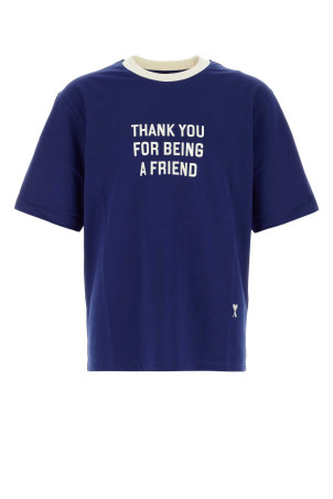 Blue cotton t-shirt AMI (UTS418JE0258)