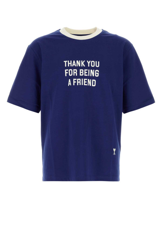 Blue cotton t-shirt AMI (UTS418JE0258)