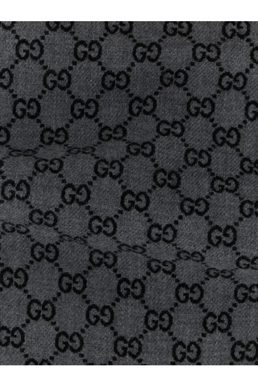 GG жакардовый шарф, серый GUCCI 8355344G2001360