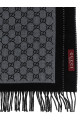 GG жакардовый шарф, серый GUCCI 8355344G2001360