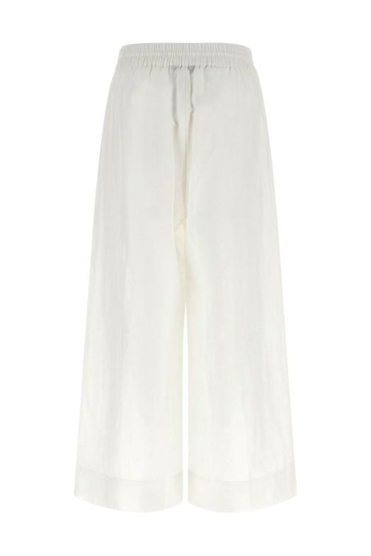 Льняные брюки белого цвета POLO RALPH LAUREN 21664389CREAM