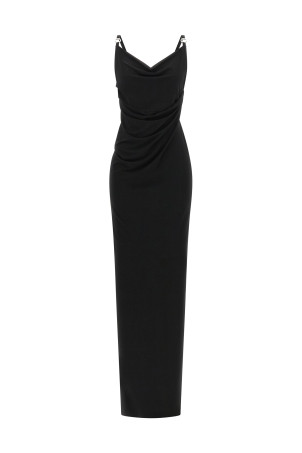Metallic logo dress Black