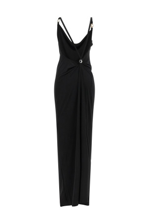 Metallic logo dress Black