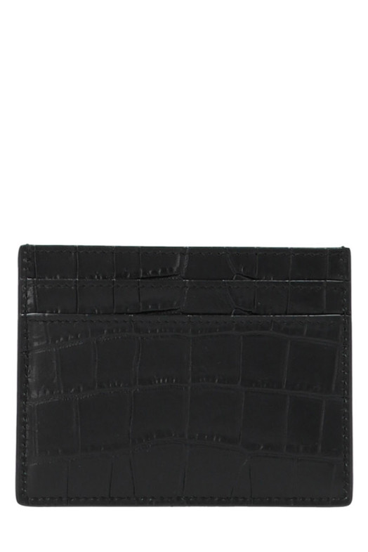 Картодержатель с логотипом, черный SAINT LAURENT 375946DZE0E1000