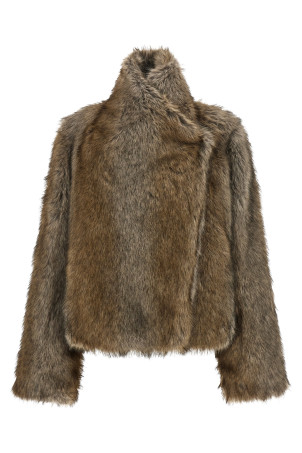 'Brigitte First' eco-fur coat Brown