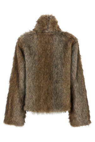 'Brigitte First' eco-fur coat Brown