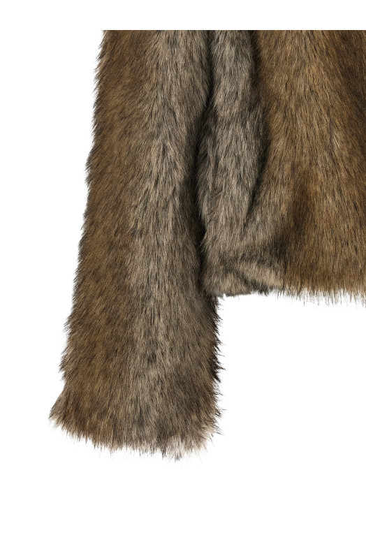 'Brigitte First' eco-fur coat Brown