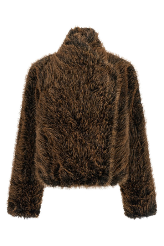 'Susan First' eco-fur coat Brown