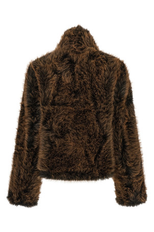 'Susan First' eco-fur coat Brown
