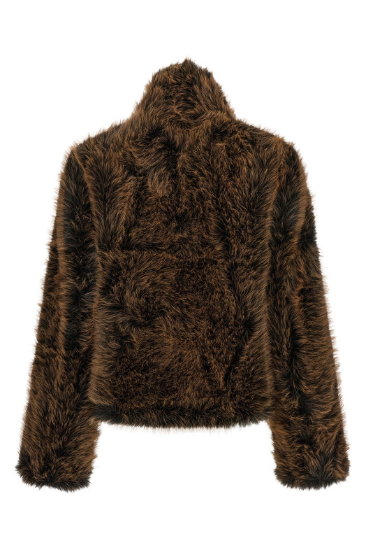 'Susan First' eco-fur coat Brown