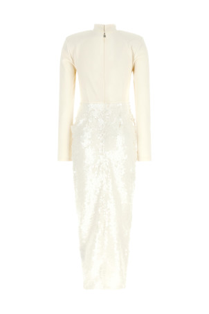 'Knotted' dress with flower White