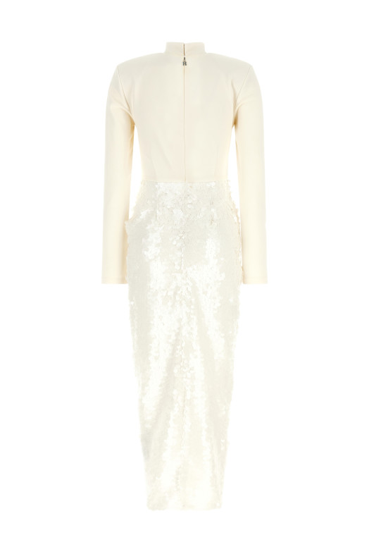 'Knotted' dress with flower White