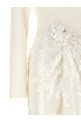'Knotted' dress with flower White