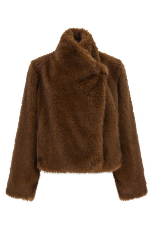 'Farrah First' eco-fur coat Brown