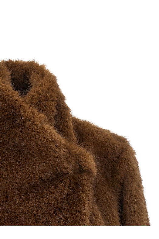 'Farrah First' eco-fur coat Brown