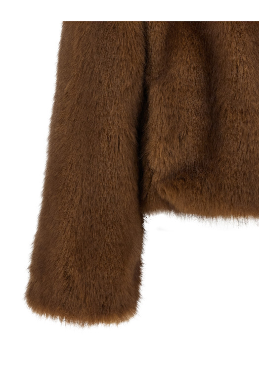 'Farrah First' eco-fur coat Brown