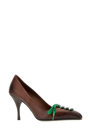 Brown leather pumps PRADA (1I612OFA085V69)