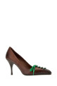 Коричневые кожаные туфли-лодочки PRADA (1I612OFA085V69)