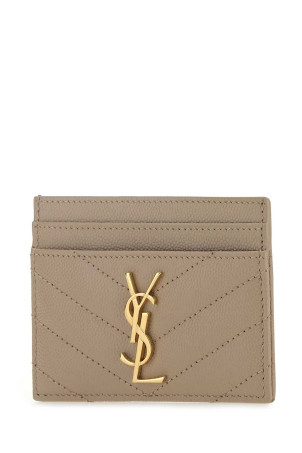 Beige leather card holder SAINT LAURENT (423291BOW01)