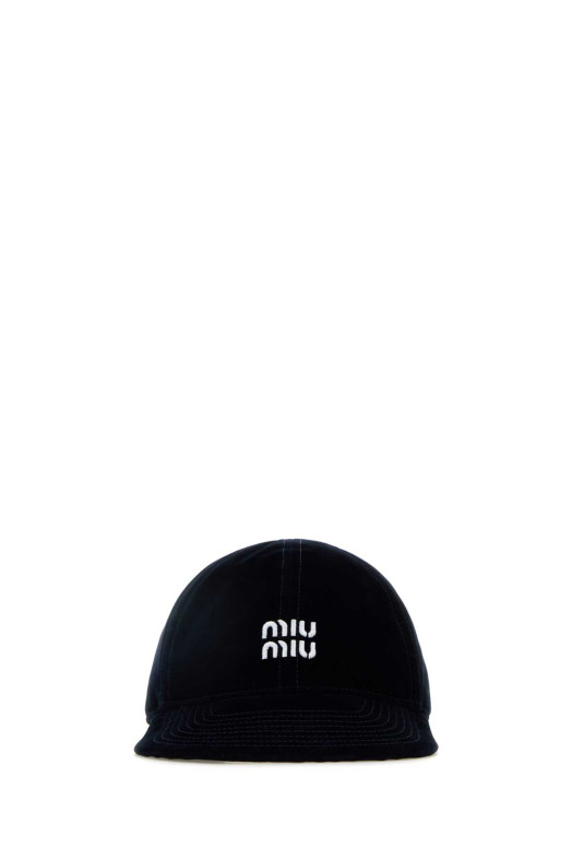 Midnight blue velvet baseball cap MIU MIU (5HC3692CUA)