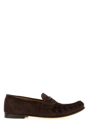 Dark brown suede Crosta loafers FENDI (7D1995QK9)
