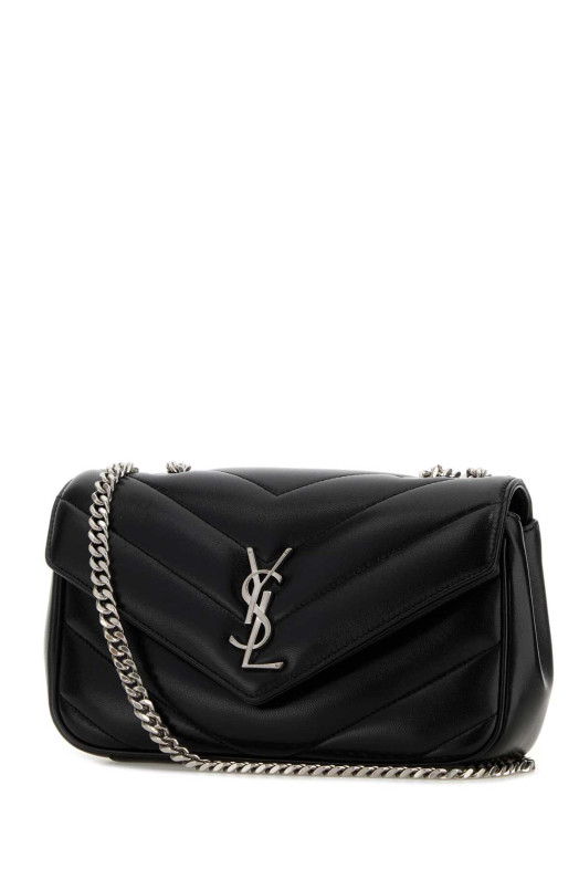 Black leather small LouLou shoulder bag Black SAINT LAURENT (801437AAE4Y)
