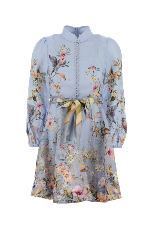 Printed linen Rebellion mini dress ZIMMERMANN (9142DC261)