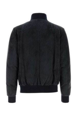 Navy blue suede Adelsio down jacket Blue MOORER (ADELSIOUR)