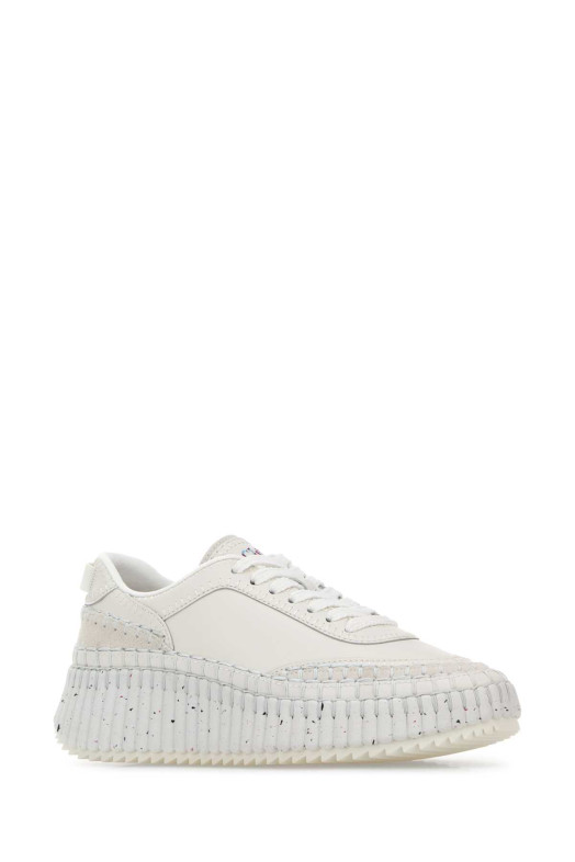 Белые кожаные кроссовки Nama от CHLOE (CHC24S00RBD) CHLOÉ