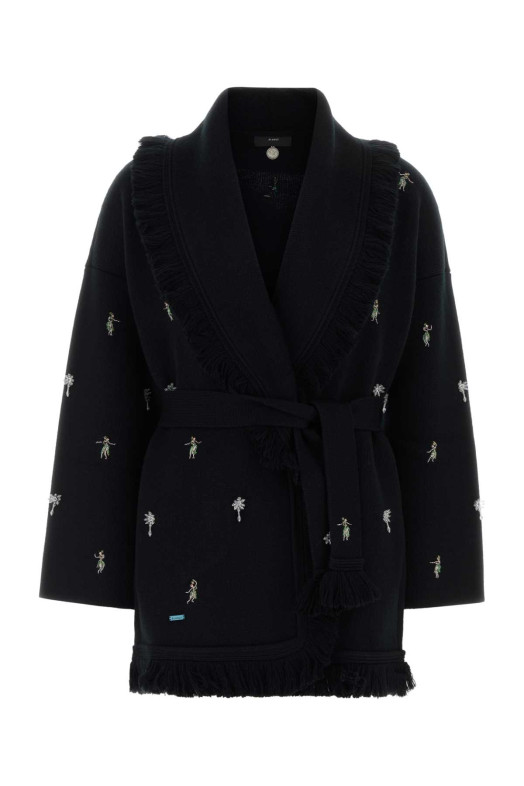 Black wool Dance With Me cardigan ALANUI (LWHB064E26KNI0081084)