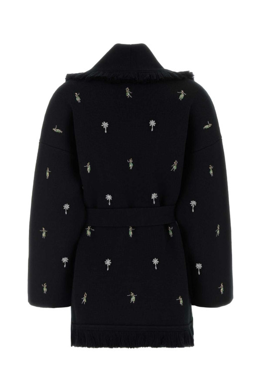 Black wool Dance With Me cardigan ALANUI (LWHB064E26KNI0081084)