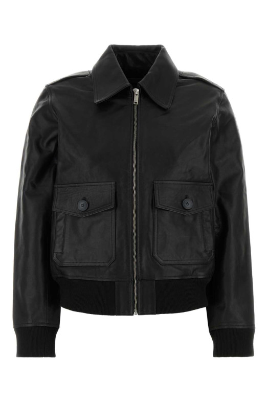 Black leather Gaelle jacket Black A.P.C. (PXCDGF32052)