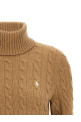 Braided turtleneck sweater Beige