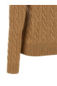 Braided turtleneck sweater Beige