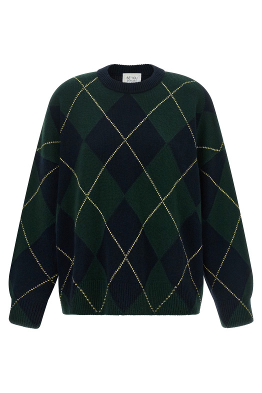 Diamond-shaped crew neck sweater Multicolor