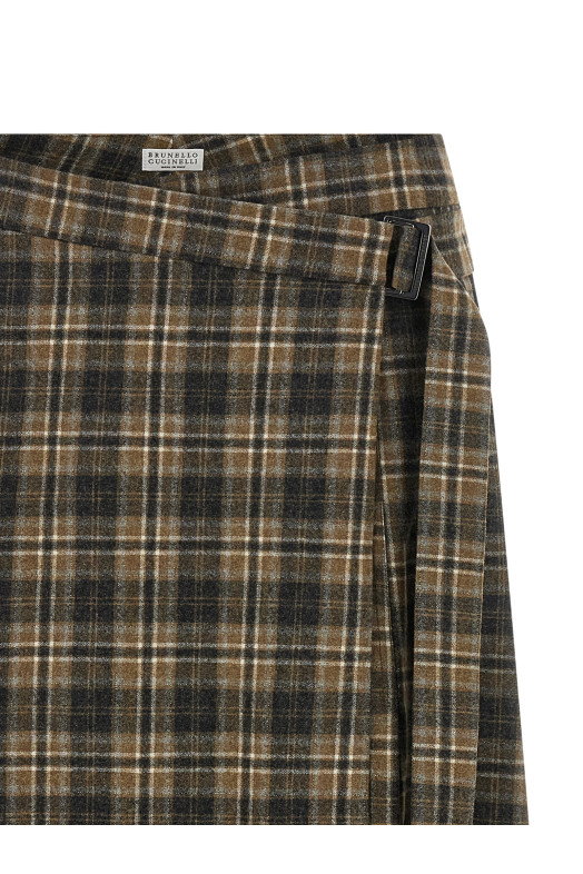 Tartan skirt Brown