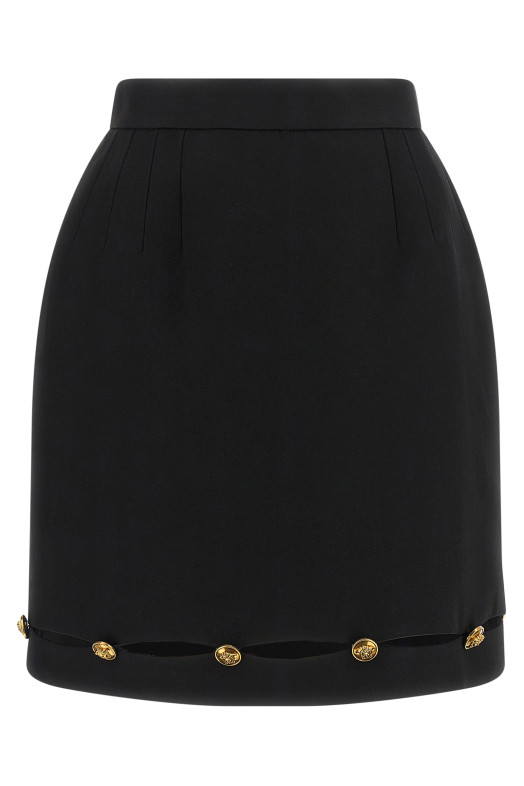 Шерстяная юбка Grain De Poudre, черная VERSACE 10269181A177931B000
