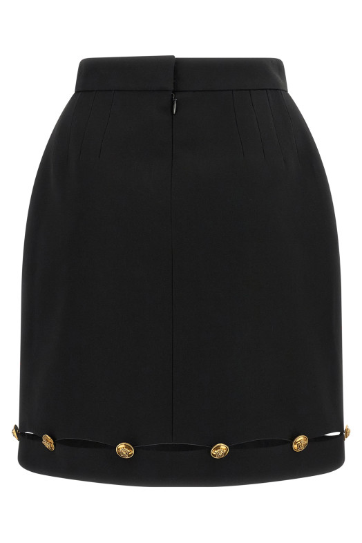 Шерстяная юбка Grain De Poudre, черная VERSACE 10269181A177931B000