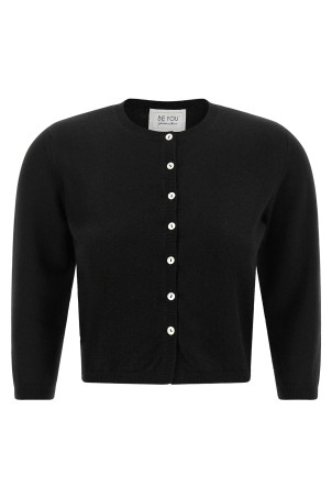 Crew-neck cardigan Black